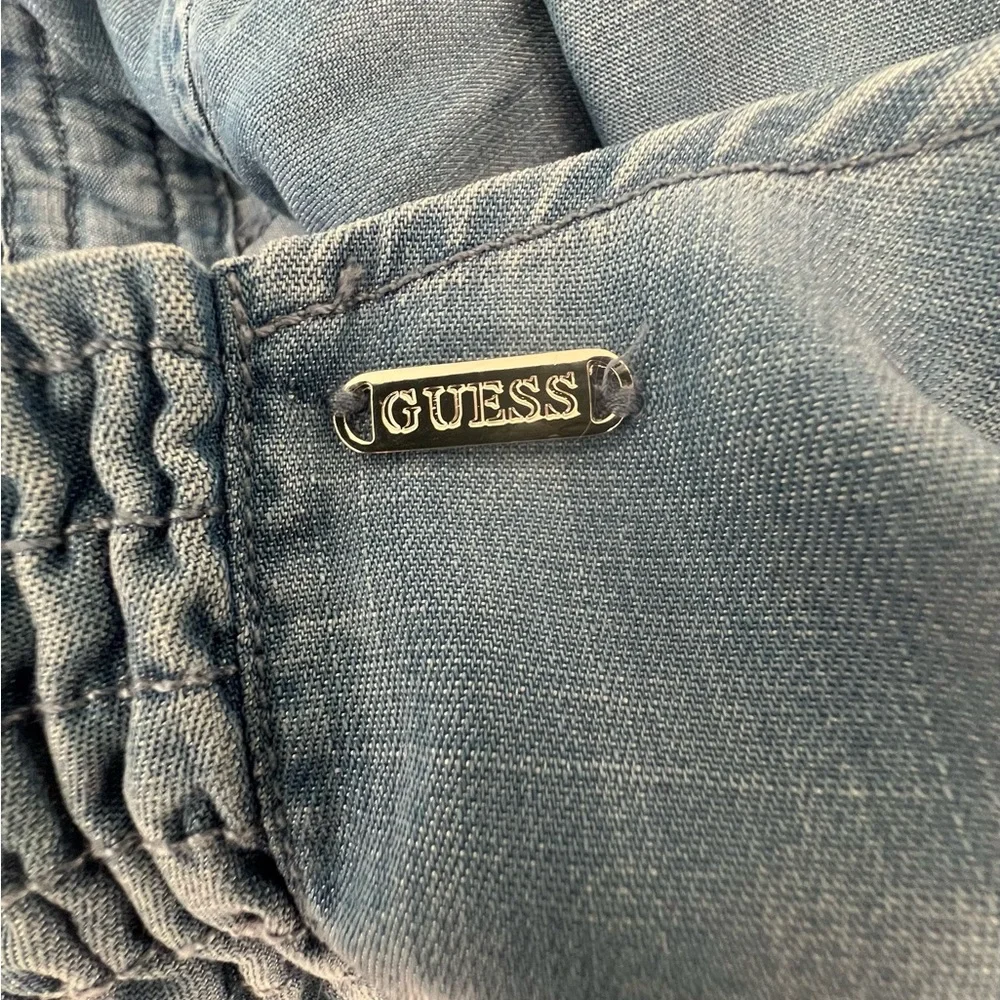 Women’s Guess Wide Leg Denim Halter Jumpsuit - Picture 6 of 16